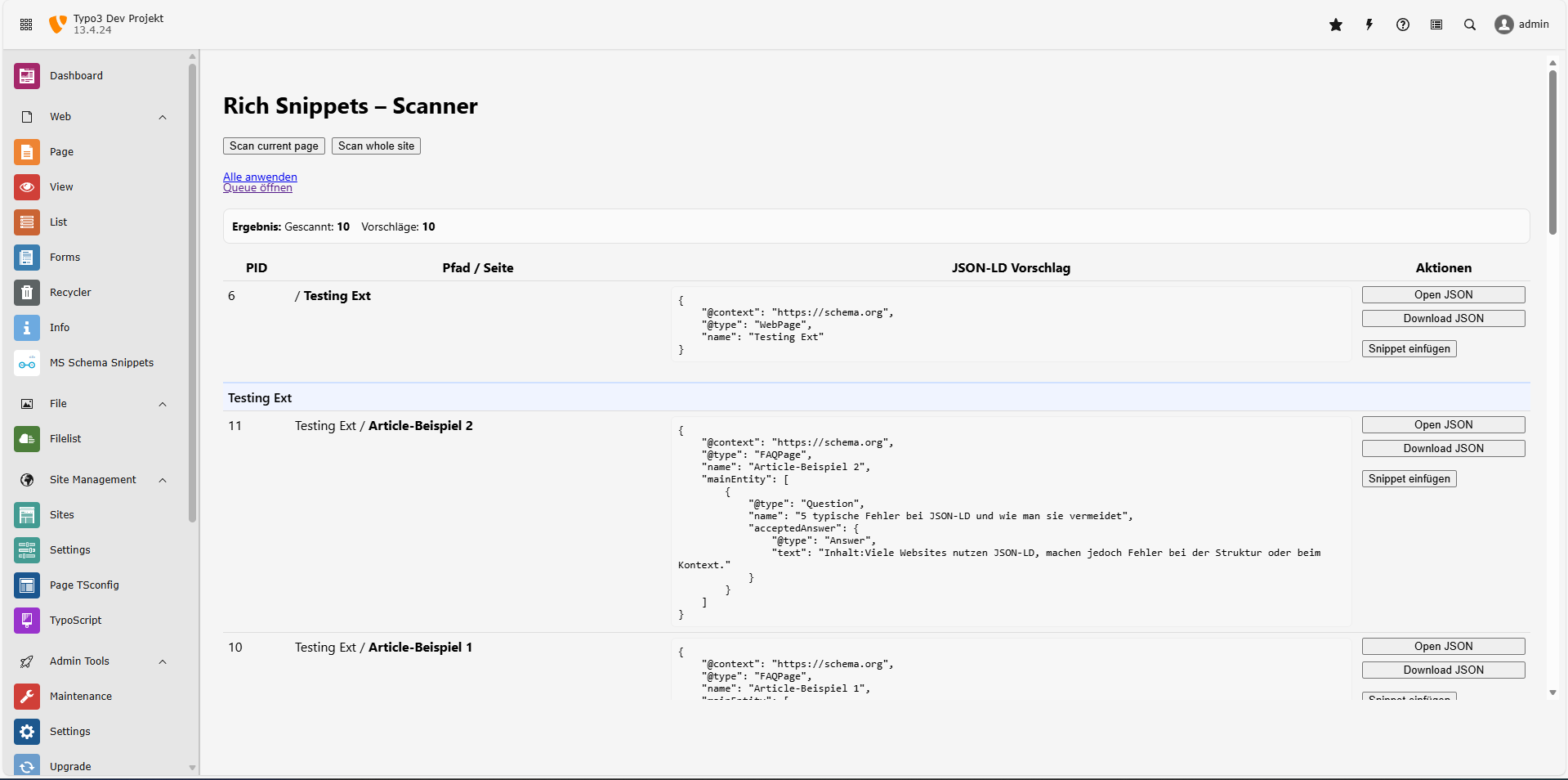 TYPO3 Rich-Snippet-Extension – Screenshot 2